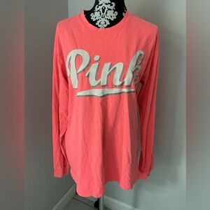 Victoria's Secret Pink Long Sleeve Tee - Coral Sz L